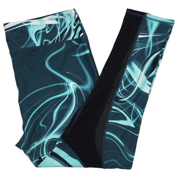 Fabletics Leggings Womens 1X Blue Cherise Powerhold Mesh High Waist Wavelength - Picture 1 of 12